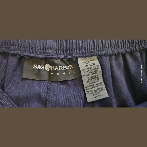 Sag Harbor Slacks, Navy Blue, Chain On Front,18W, GUC✔️ - Picture 2 of 6